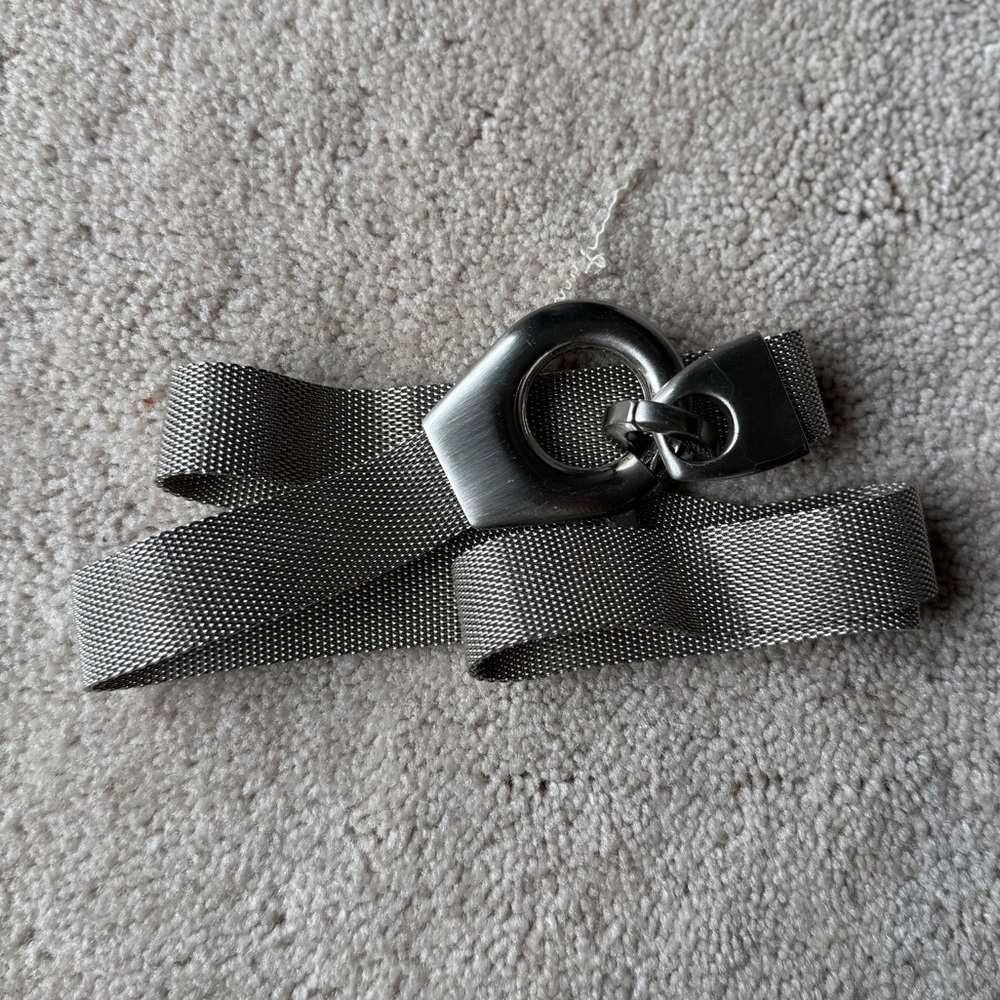Vintage Mesh Metal Belt with O Ring Clasp Modern-Style Minimalist 32” waist